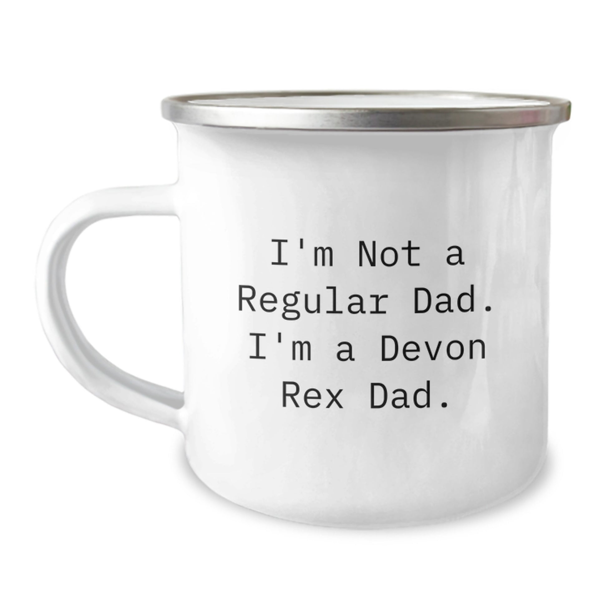 Funny Devon Rex Cat Dad Gifts for Men, Camping Mug for Graduation, 'I'm Not A Regular Dad. I'm A Devon Rex Dad.' Quote, Gifts from Family - Image 1