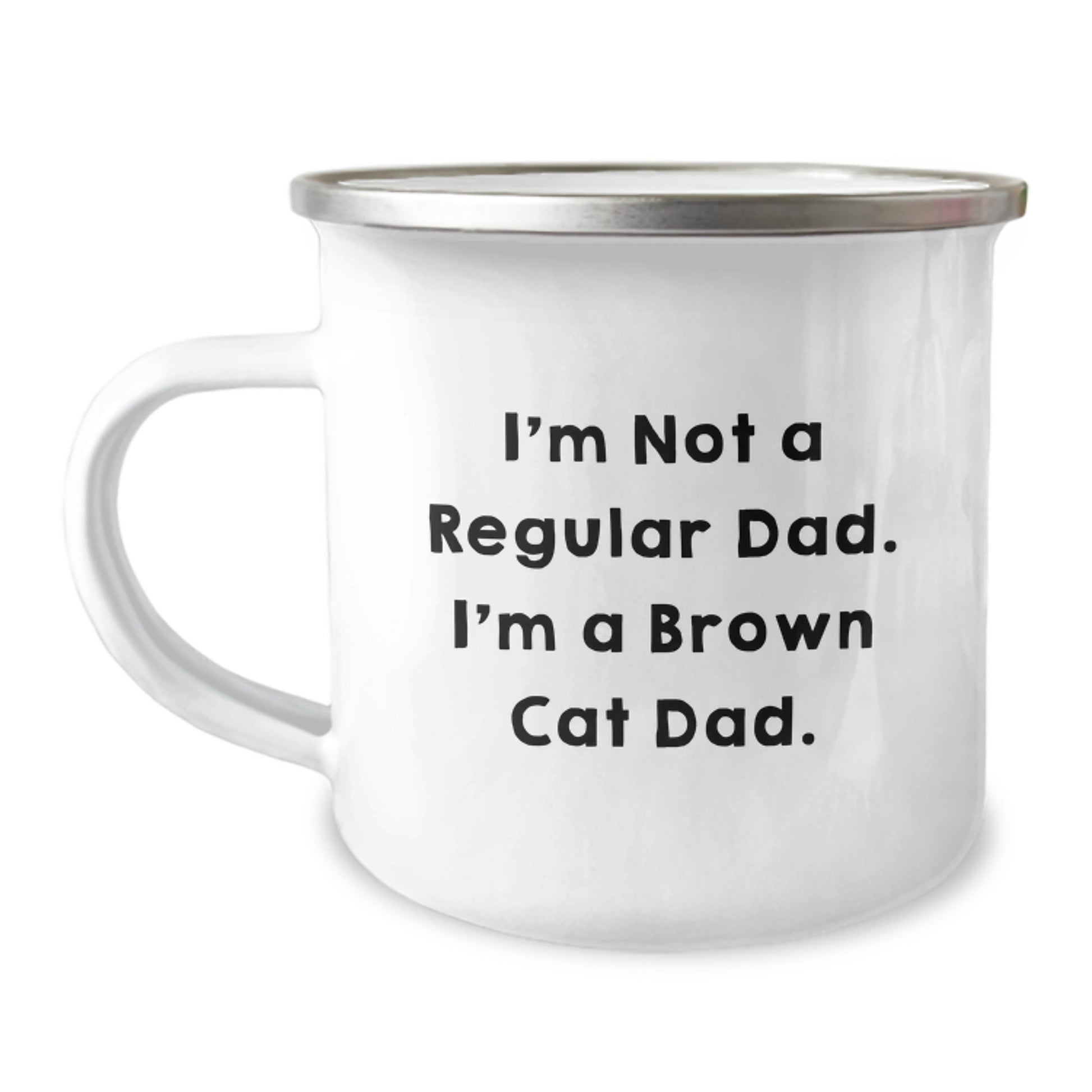 Funny Brown Cat Dad Gifts from Family to Men Graduation Unique Gifts - Brown Cat Camping Mug - Image 1