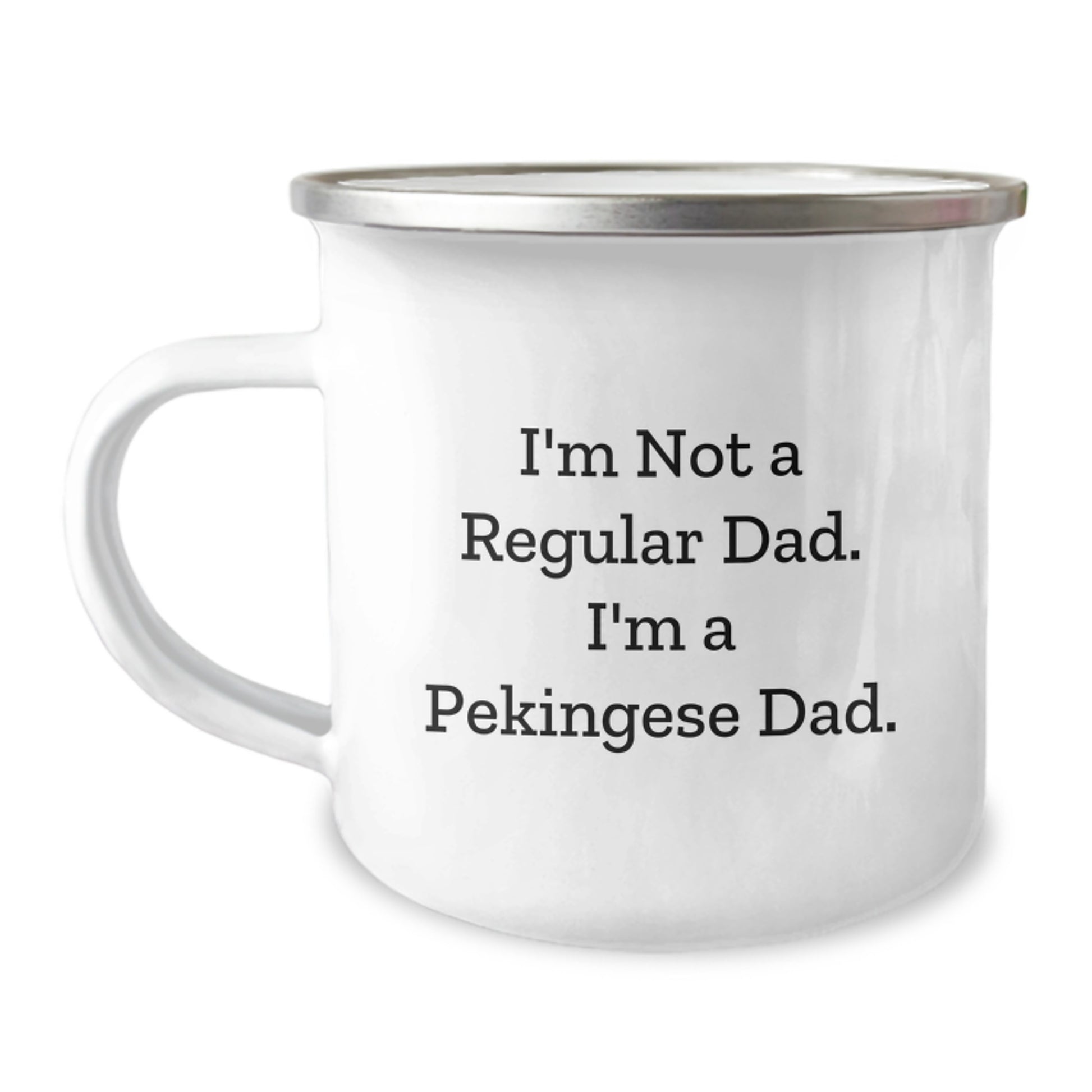 Pekingese Dad's Funny Camping Mug for Graduation, Gifts from Men for Pekingese Dog Lovers, Unique Gifts for Pekingese Dog Enthusiasts - Image 1