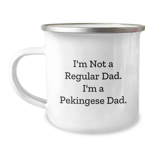 Pekingese Dad's Funny Camping Mug for Graduation, Gifts from Men for Pekingese Dog Lovers, Unique Gifts for Pekingese Dog Enthusiasts - Image 1