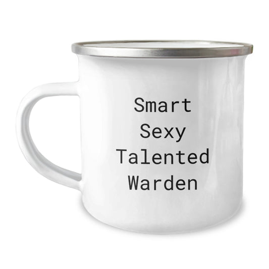 Funny Smart Sexy Talented Warden Gifts for Him from Friends, Unique Camping Mug for Graduation - Image 1