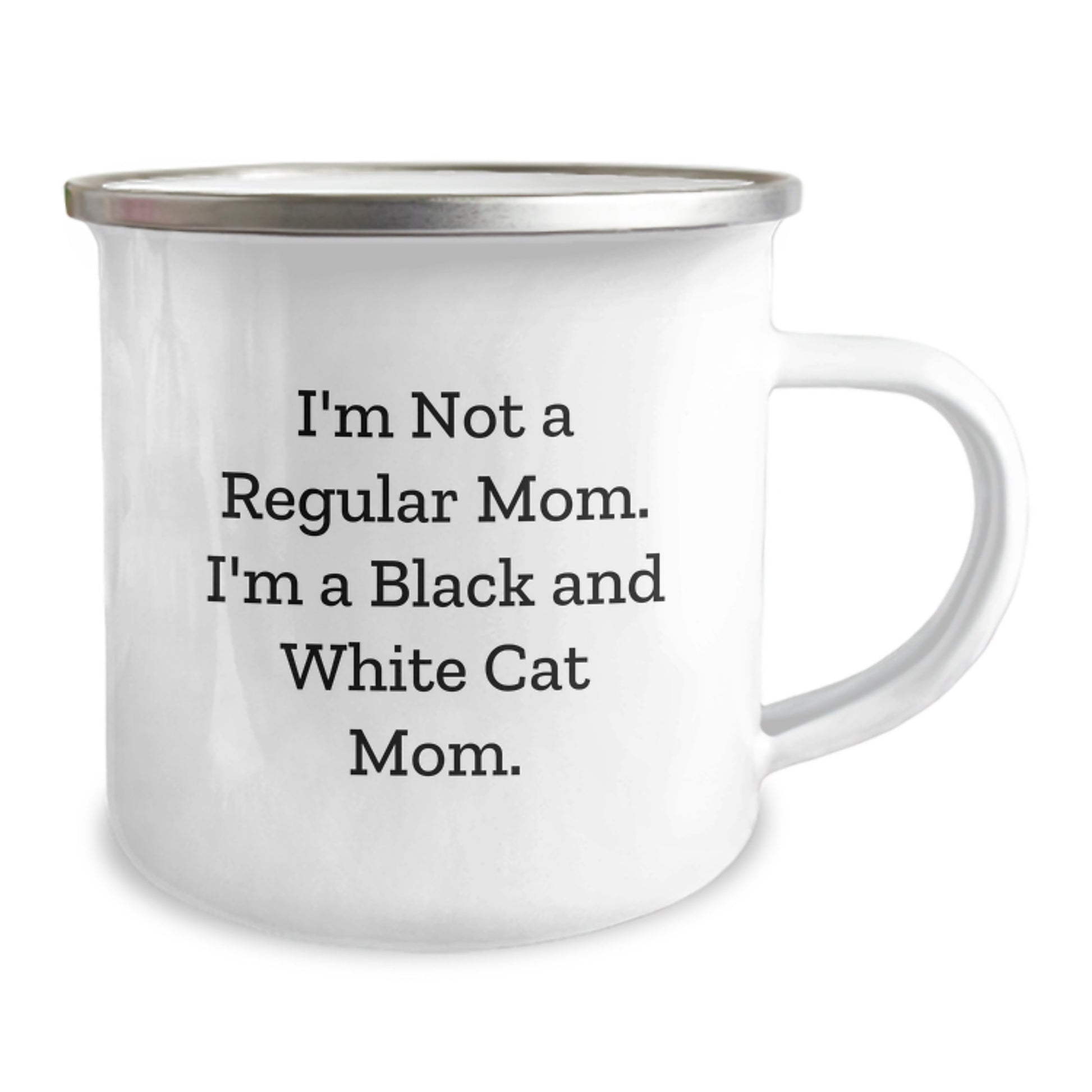 Funny Black and White Cat Mom Gifts for Men, Women, Friends, and Family - Birthday Unique Gifts from Mom - Camping Mug - Image 2