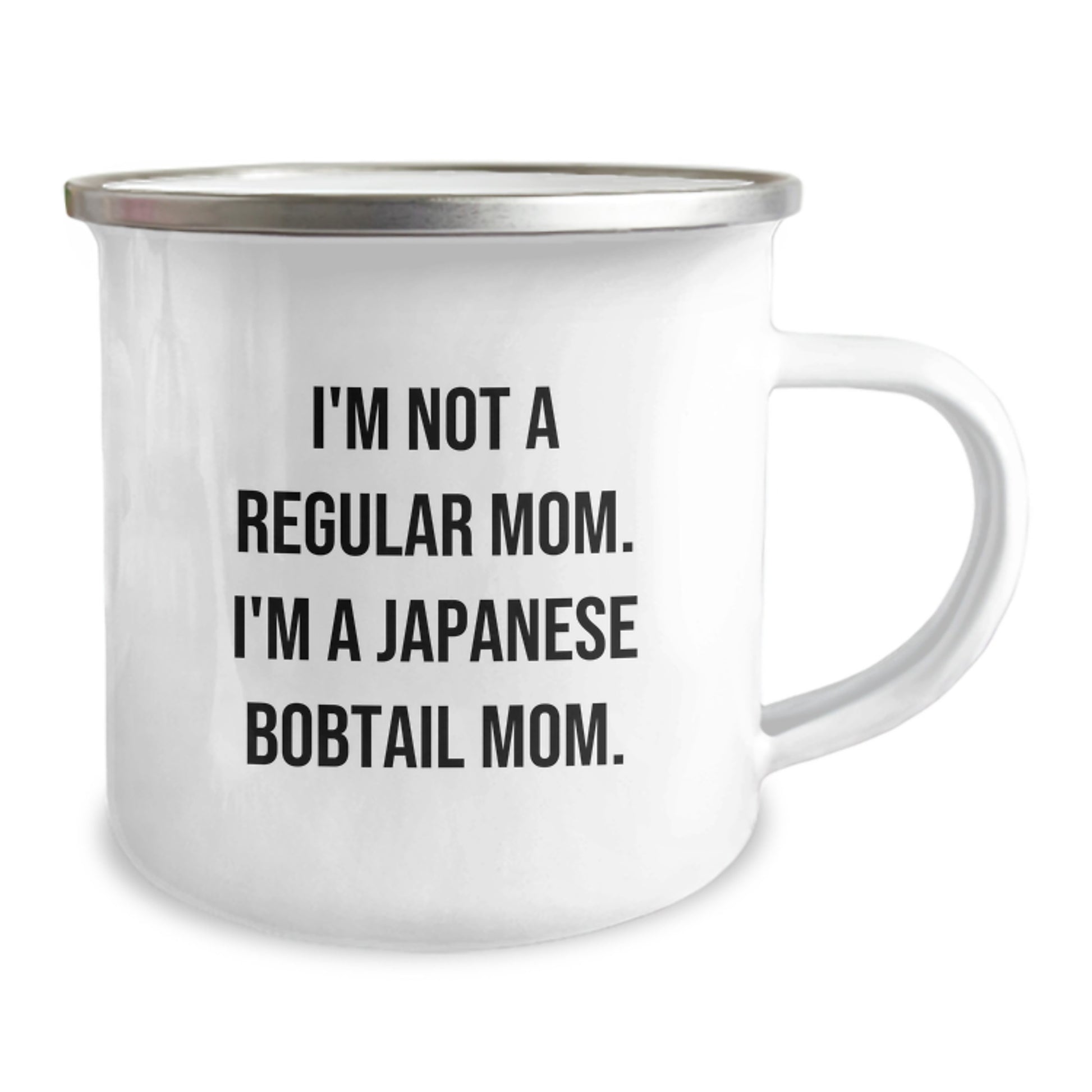 Japanese Bobtail Cat Mom Camping Mug, Funny Gifts from Mom to Japanese Bobtail Cat Lover for Graduation - 'I'm Not A Regular Mom. I'm A Japanese Bobtail Mom.' - Image 2