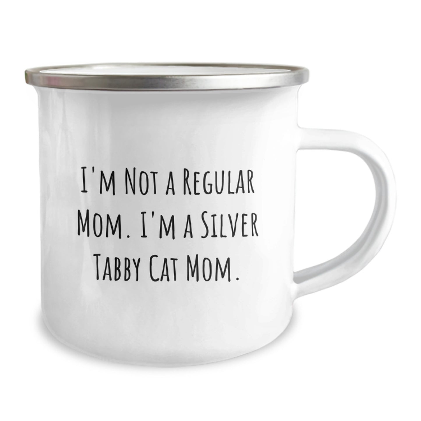 Silver Tabby Cat Mom Gifts, Funny Camping Mug for Graduation, 'I'm Not A Regular Mom. I'm A Silver Tabby Cat Mom.' - Gifts from Mom to Silver Tabby Cat Lover, Unique Graduation Gifts - Image 2