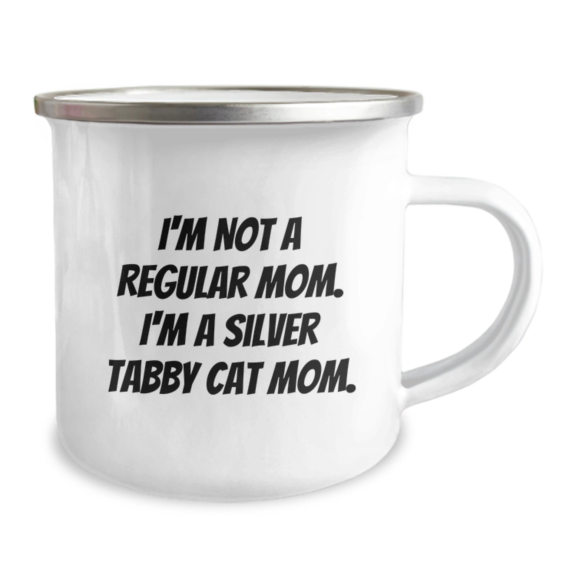 Silver Tabby Cat Mom Funny Camping Mug Gifts from Friends for Graduation - 'I'm Not A Regular Mom. I'm A Silver Tabby Cat Mom.' - Image 2