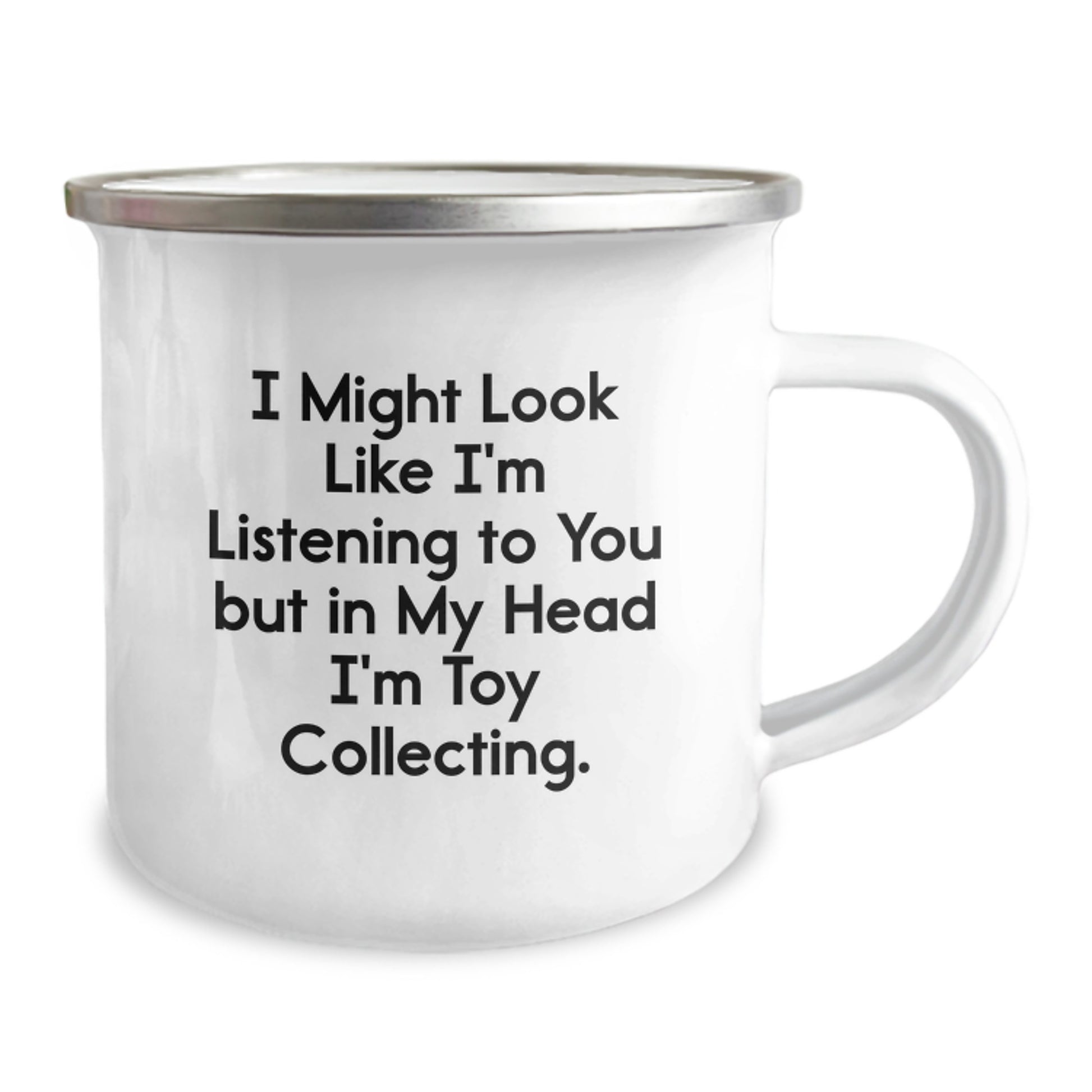 Funny Toy Collecting Gifts for Him from Friends, 'I Might Look Like I'm Listening But In My Head I'm Toy Collecting' Birthday Camping Mug - Image 2