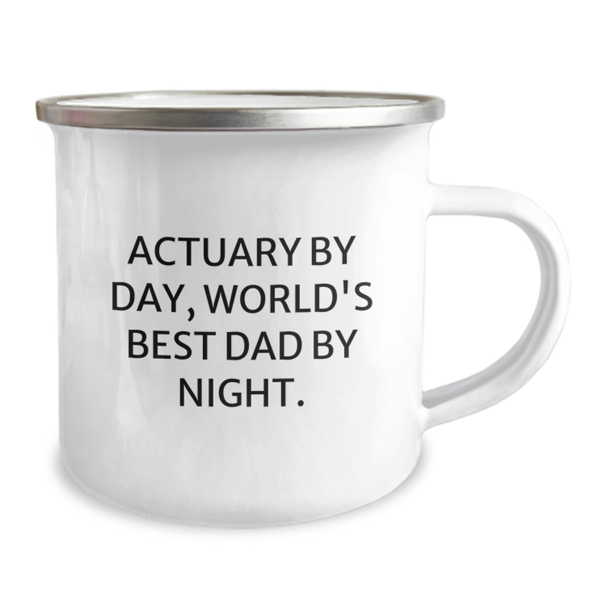 Actuary Humor Gifts from Dad, World's Best Dad By Night, 12 oz Stainless Steel Camping Mug for Birthday - Image 2