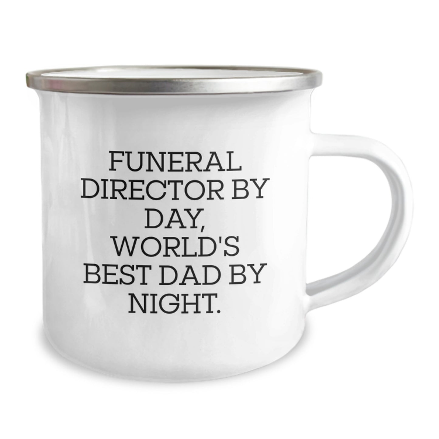 Funny Funeral Director Gifts for Him - 'Funeral Director By Day, World's Best Dad By Night.' Camping Mug, Birthday Unique Gifts from Men to Funeral Director - Image 2