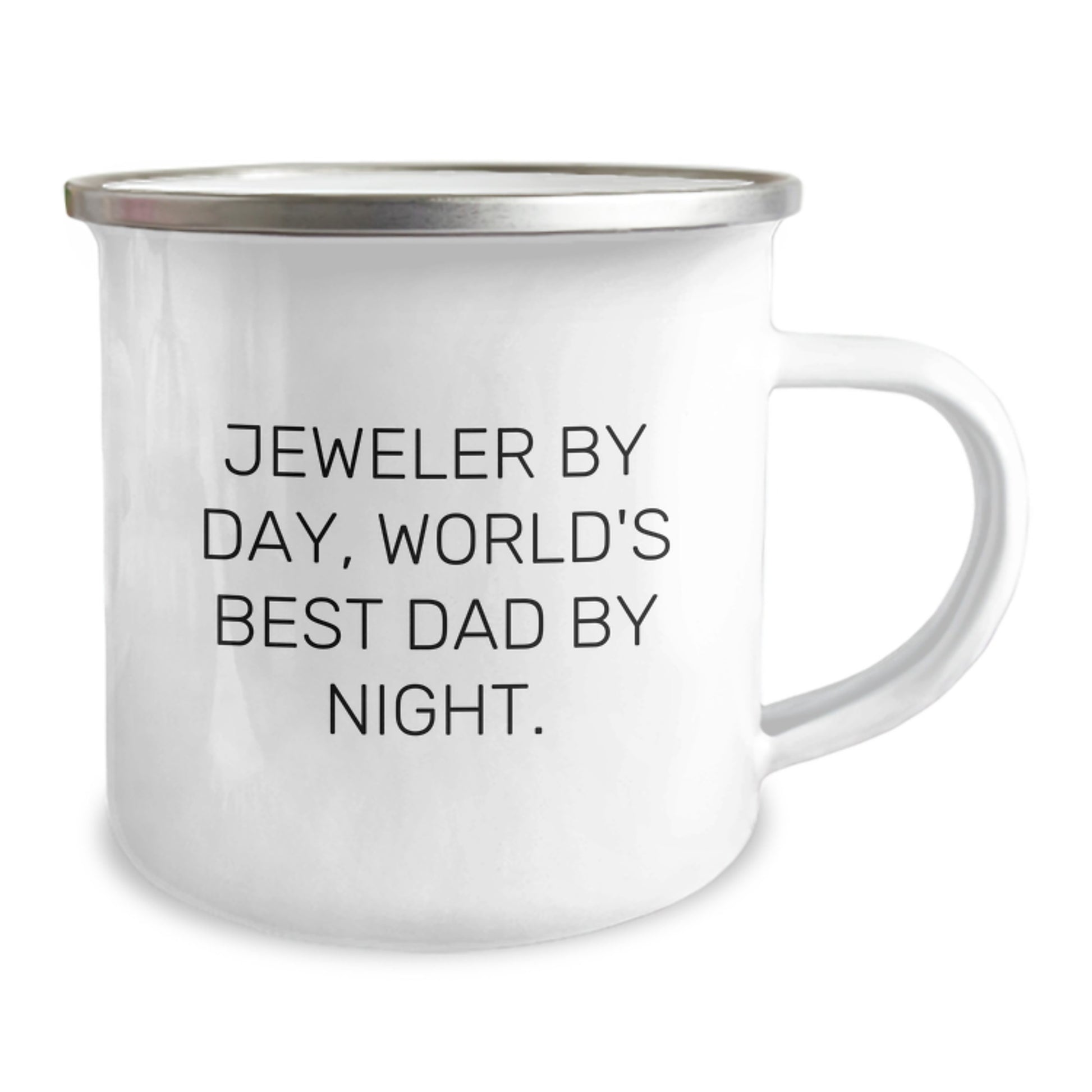Jeweler Gifts from Family - World's Best Dad by Night - Birthday Unique Gifts for Men, Funny Camping Mug, 12 oz - Image 2