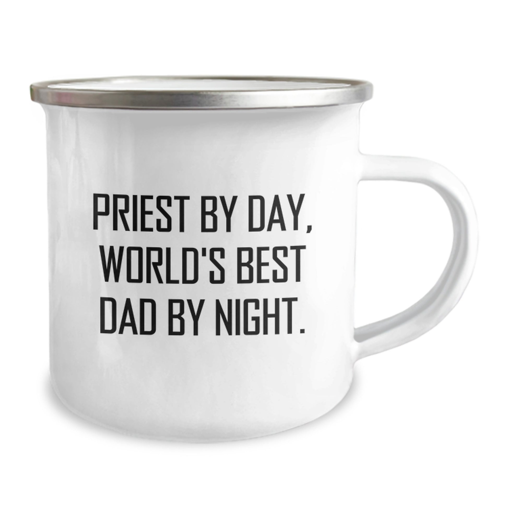 Priest By Day, World's Best Dad By Night Graduation Gifts for Men, Funny Quote Camping Mug, Gifts from Family - 12 oz Stainless Steel - Image 2