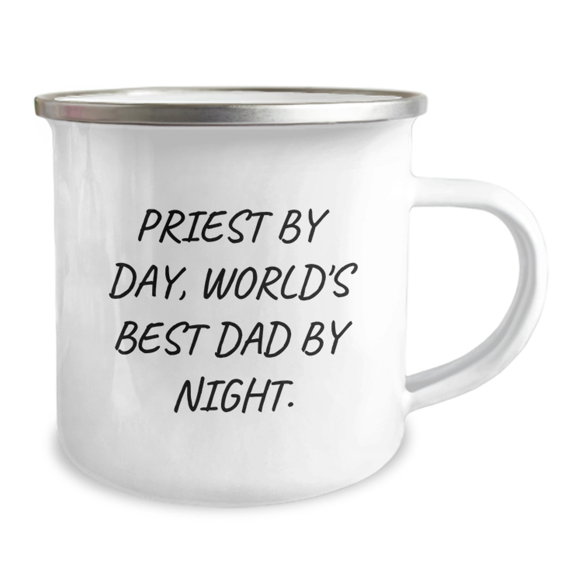 Funny Priest Gifts from Men to Priest By Day, World's Best Dad By Night. Camping Mug for Graduation Unique Gifts - Image 2