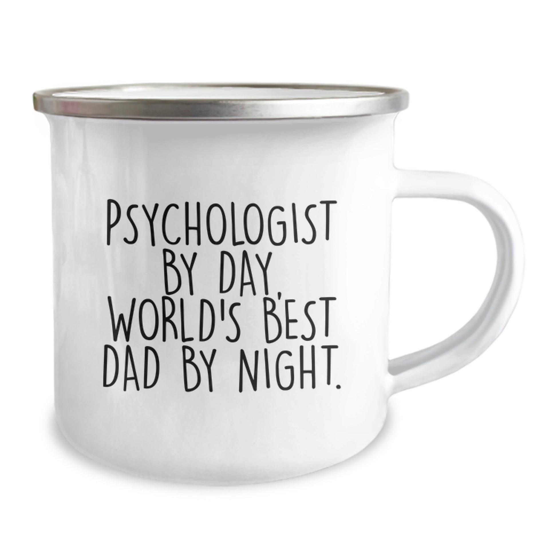 Funny Psychologist Gifts from Dad - Camping Mug for Graduation - Psychologist By Day, World's Best Dad By Night. - Image 2