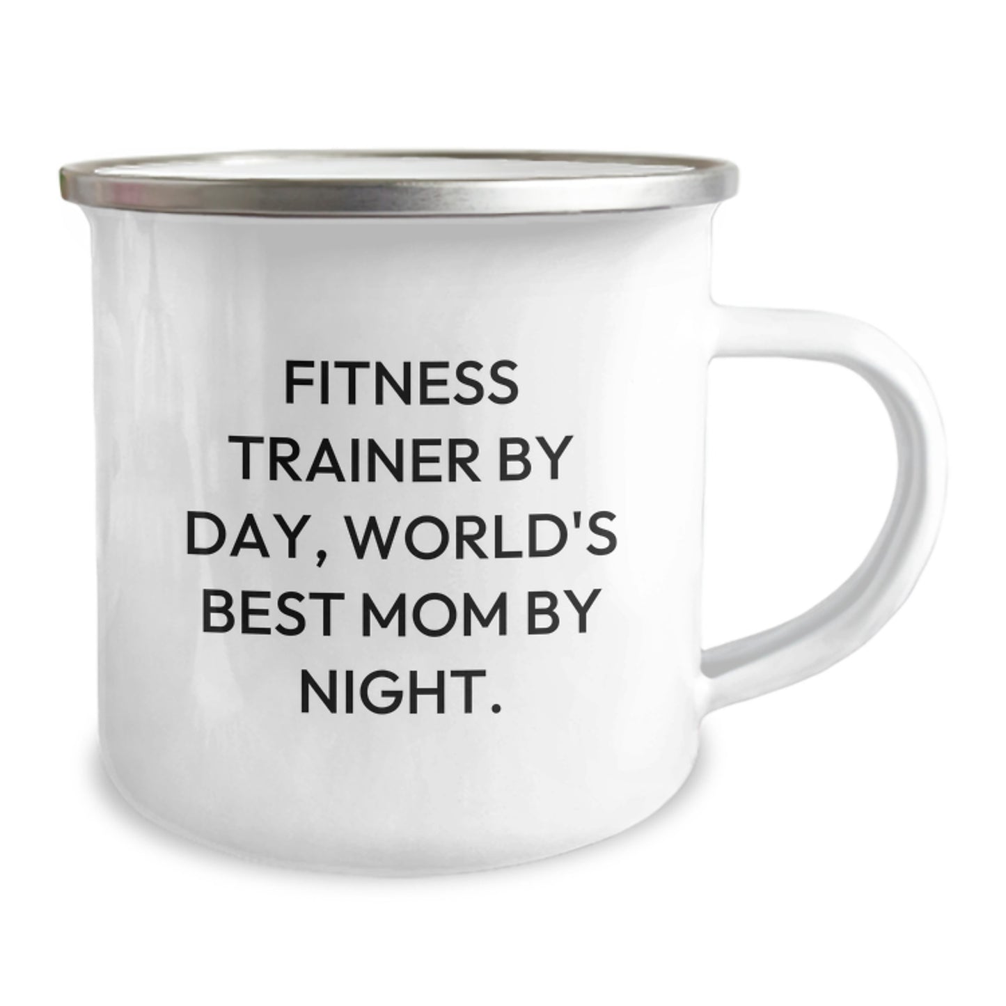 Fitness Trainer Gifts from Mom - Funny Camping Mug for Birthday, 'Fitness Trainer By Day, World's Best Mom By Night.' - Unique Gifts for Fitness Trainers, Friends, and Family - Image 2