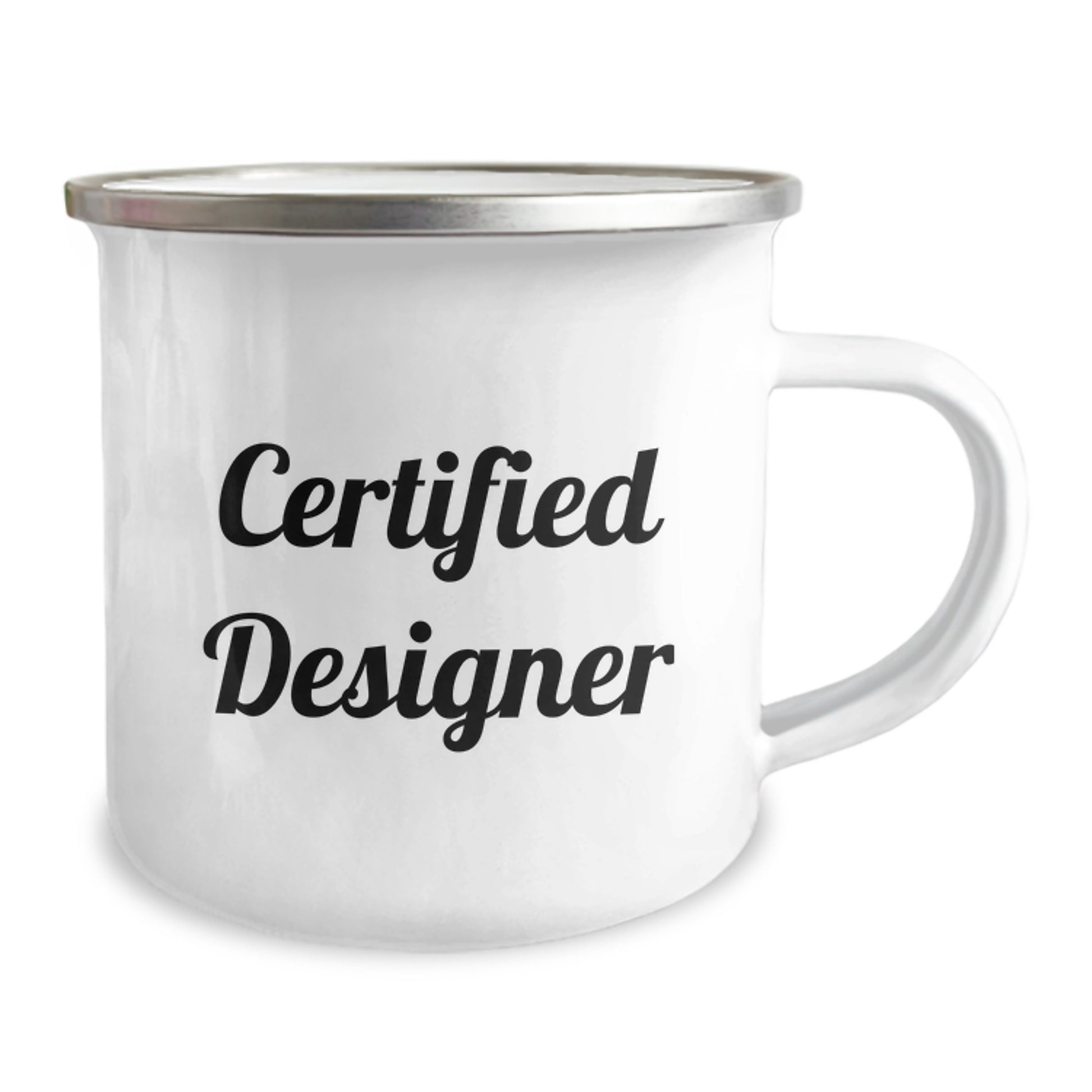Designer Gifts from Friends, Funny Camping Mugs for Birthday, Quotes from Certified Designer - 12 oz Stainless Steel Enamel Finish - Image 2