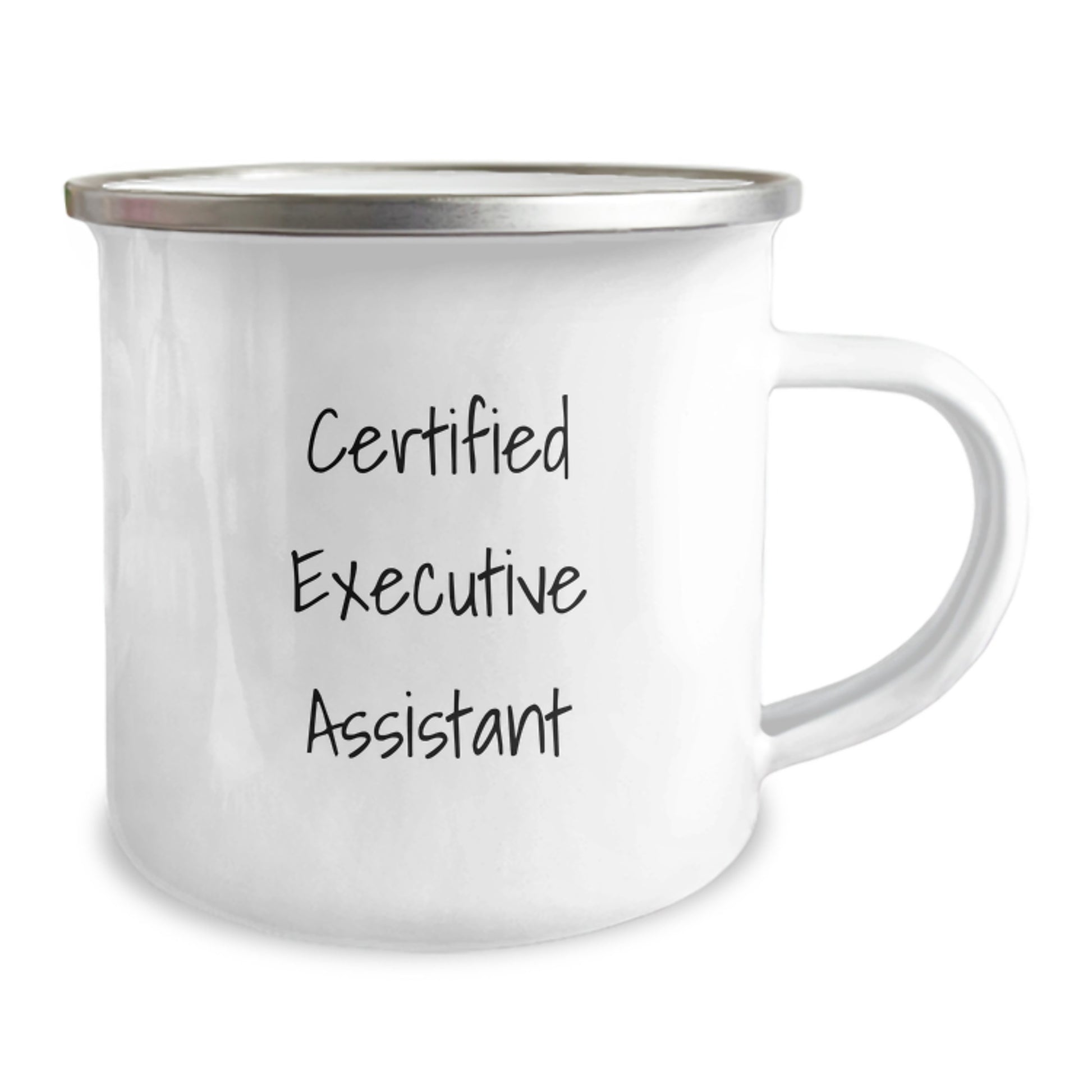 Funny Executive Assistant Gifts from Friends - 'Certified' Quote on Stainless Steel Camping Mug for Birthday - Image 2