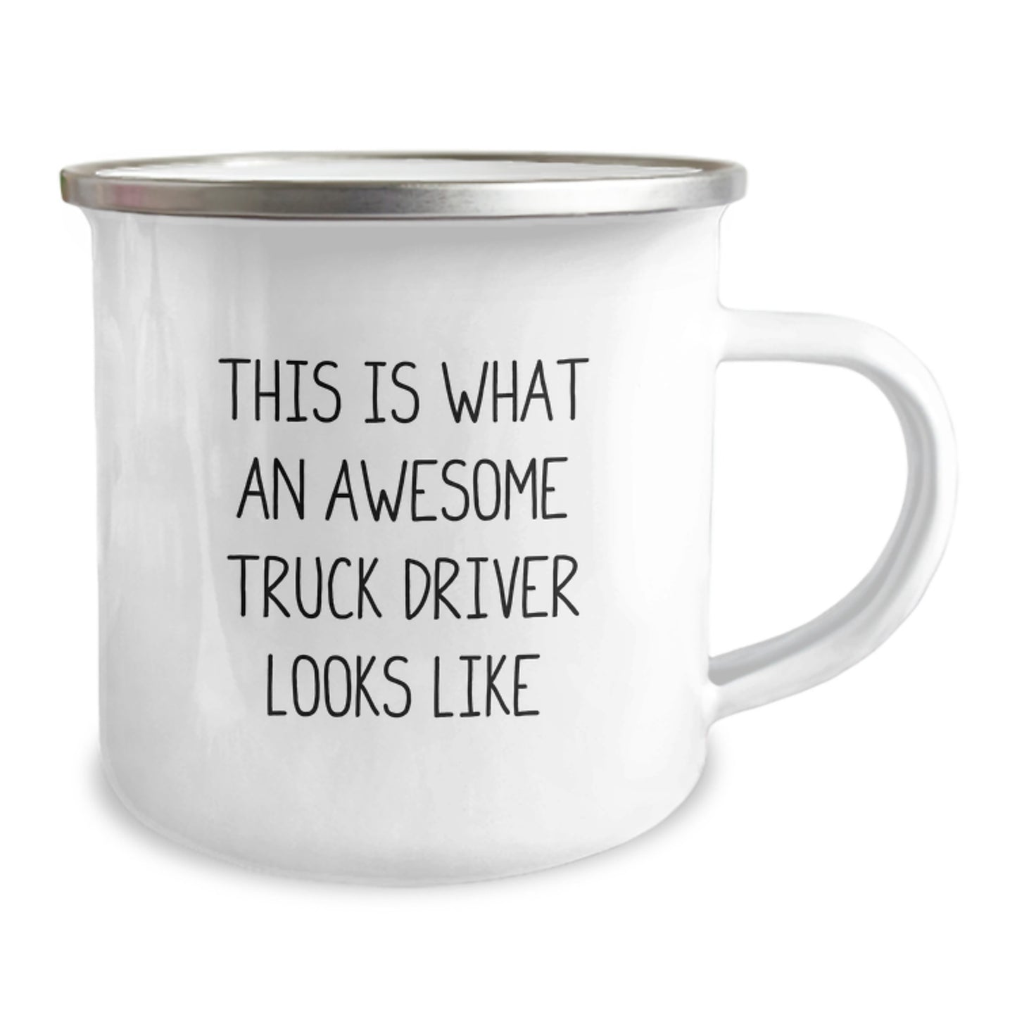 Funny Gifts from Friends, Family, Coworkers - Truck Driver Birthday Unique Gifts for Men, 'This Is What An Awesome Truck Driver Looks Like' Camping Mug, 12 oz Stainless Steel with Enamel Finish - Image 2