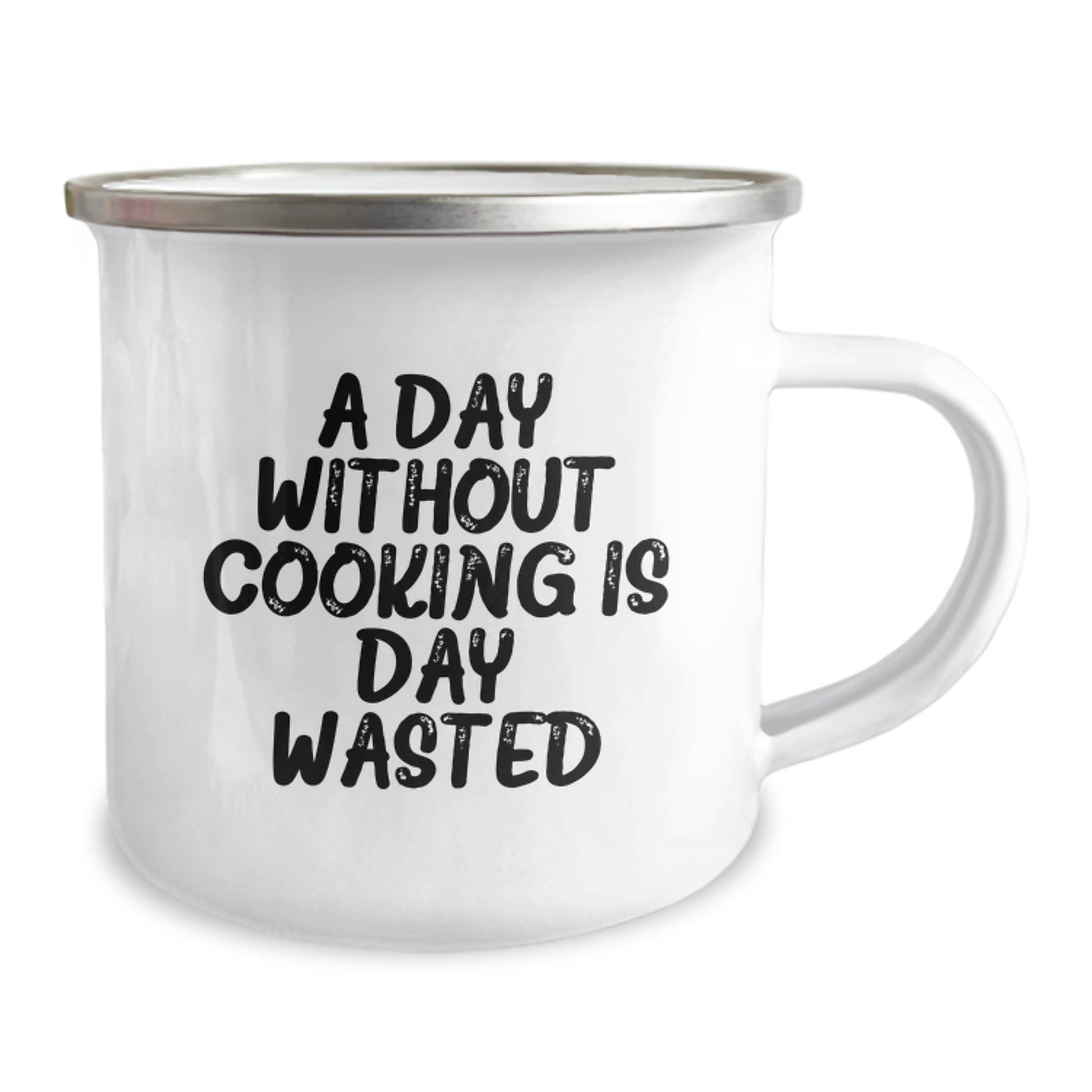 Funny Cooking Gifts for Her, A Day Without Cooking Is Day Wasted, 12 oz Camping Mug for Women, Funny Birthday Unique Gifts from Friends, Unique Cooking Gifts for Her - Image 2