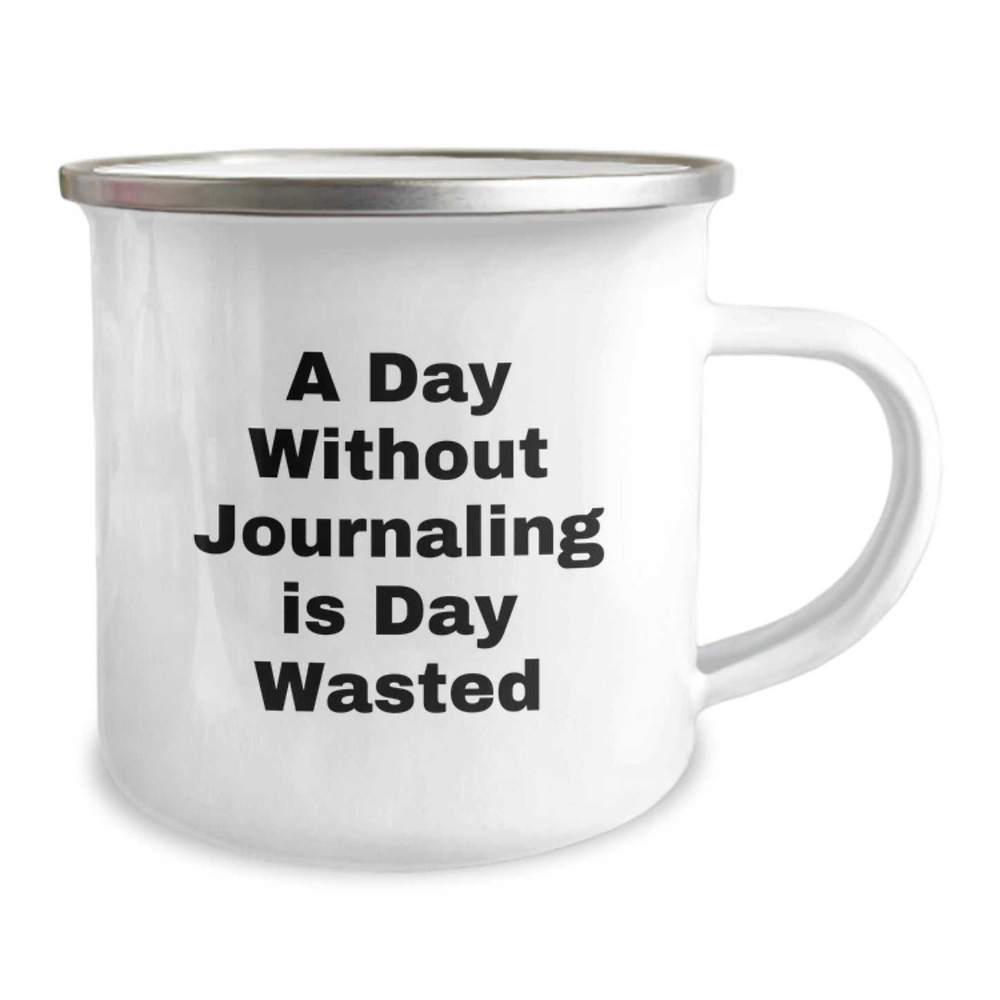 Funny Journaling Gifts for Birthday - 'A Day Without Journaling Is Day Wasted' Camping Mug for Friends, Coworkers, Family - Gifts from Men, Women - Image 2