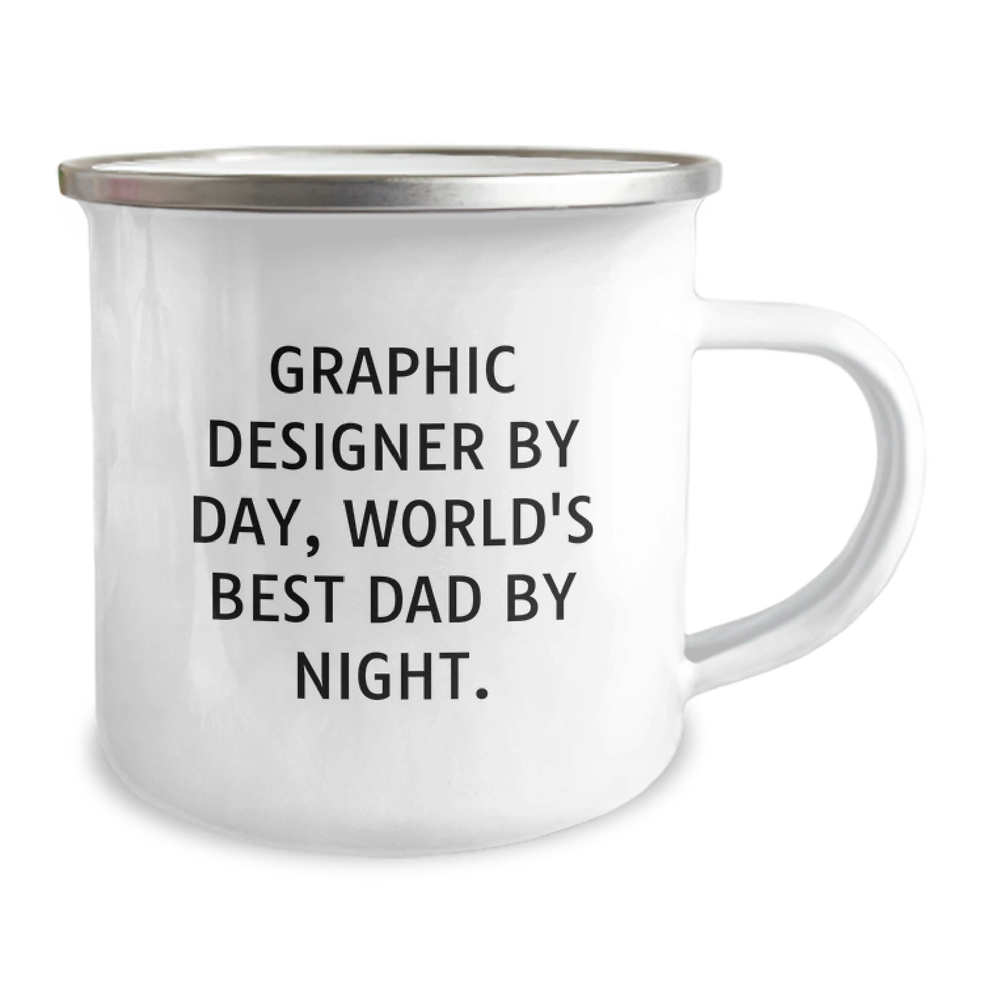 Graphic Designer Gifts from Men - Funny Camping Mug for Birthday, 'Graphic Designer By Day, World's Best Dad By Night.' - Image 2