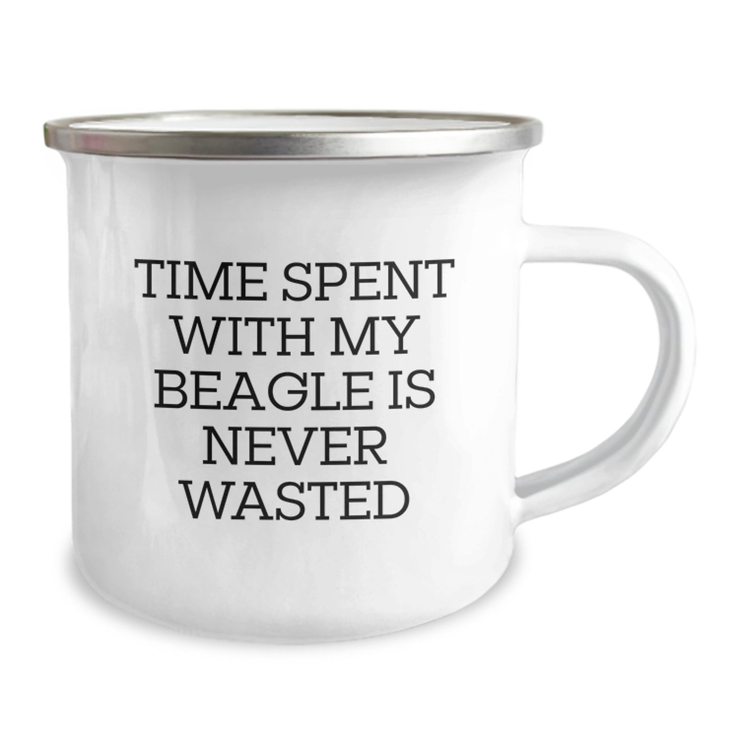 Funny Beagle Dog Lovers Gifts from Family for Birthday, Camping Mug with Quote 'Time Spent With My Beagle Is Never Wasted', Unique and Thoughtful Gifts for Beagle Dog Owners - Image 2