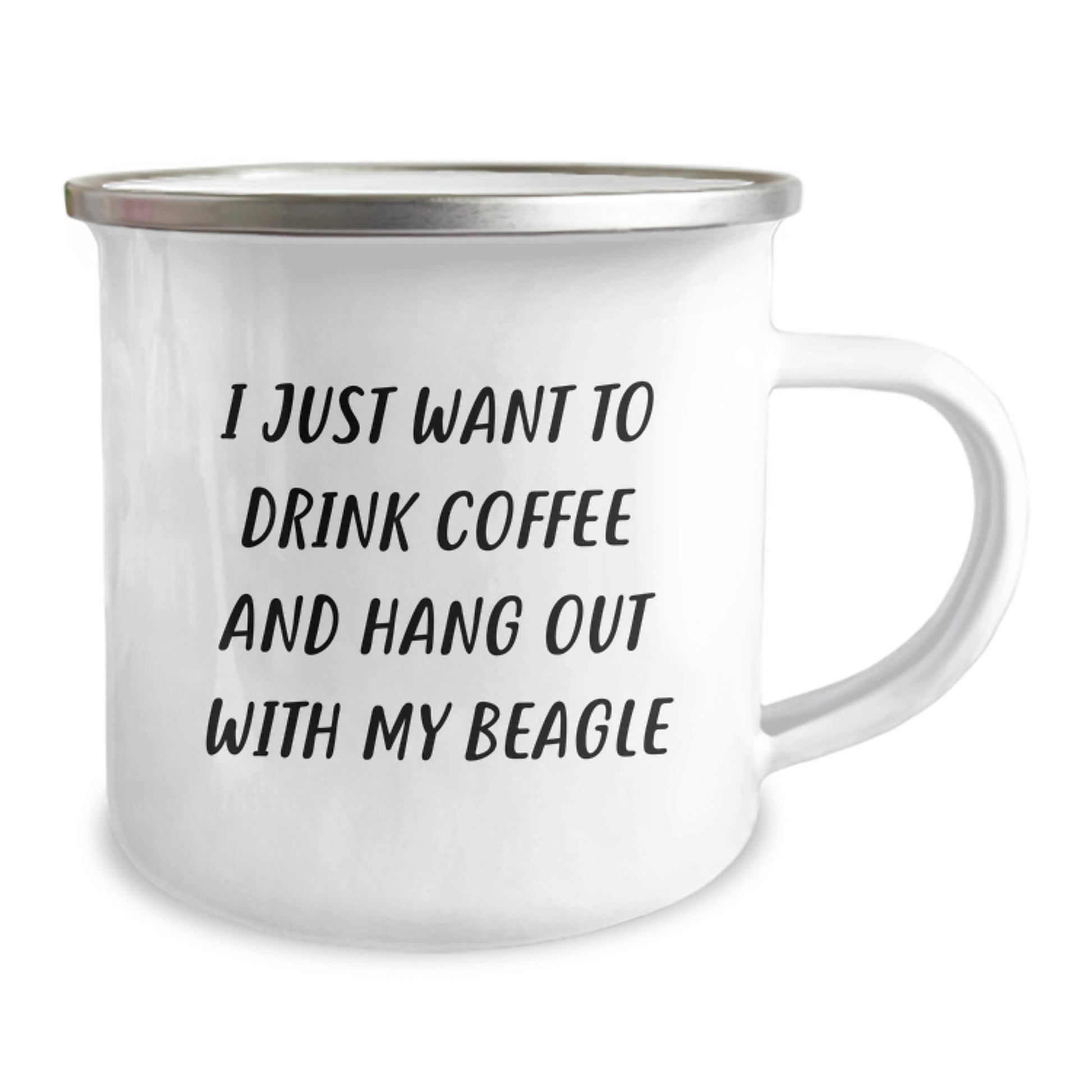 Beagle Dog Lover's Gift - I Just Want To Drink Coffee And Hang Out With My Beagle - Camping Mug for Birthday, Funny Beagle Dog Gifts from Friends, Family, or Coworkers - Image 2