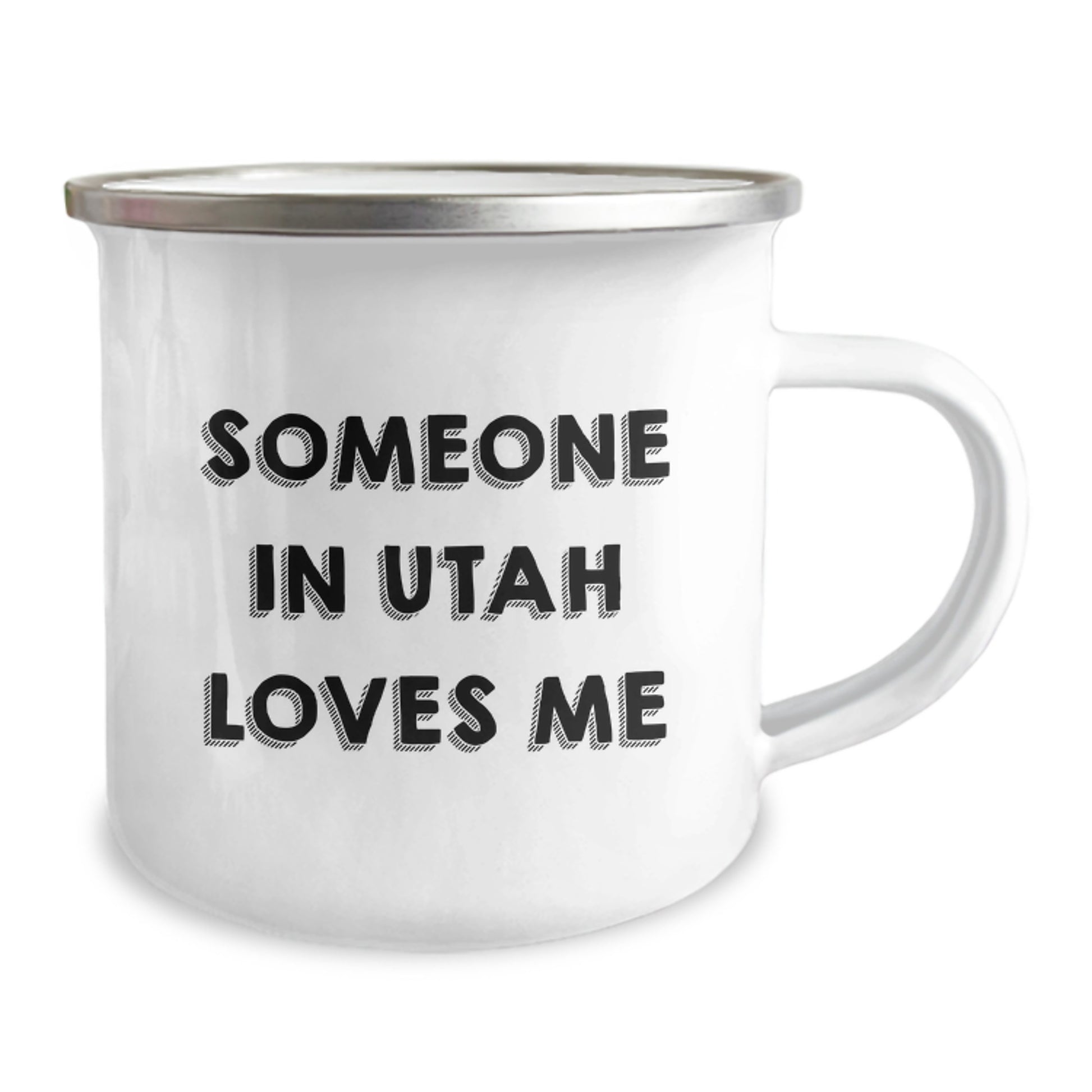 Utah Camping Mug, Someone In Utah Loves Me, Funny Birthday Unique Gift from Friends for Him, Her, Family, Coworkers - Unique 12 oz Stainless Steel with Enamel Finish - Image 2