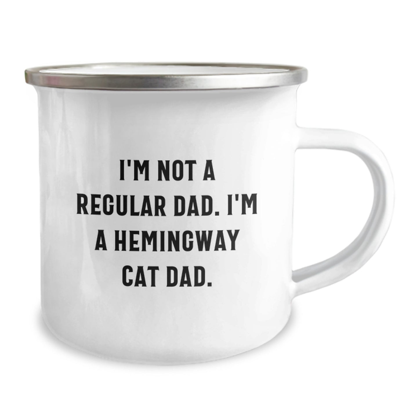 Hemingway Cat Dad Gifts Funny Camping Mug, I'm Not A Regular Dad..., Gifts from Men to Friends, Unique Graduation Present for Him, Her, or Family - Image 2