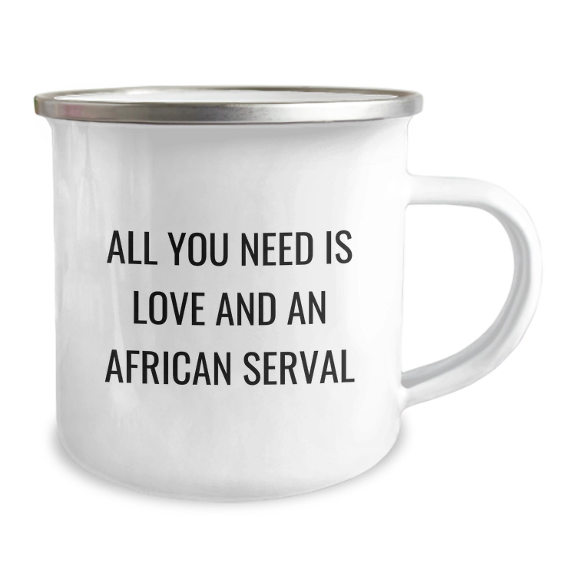 African Serval Cat Gifts for Men, Fun Camping Mug - All You Need is Love, Inspirational Graduation Gift from Friends - Image 2