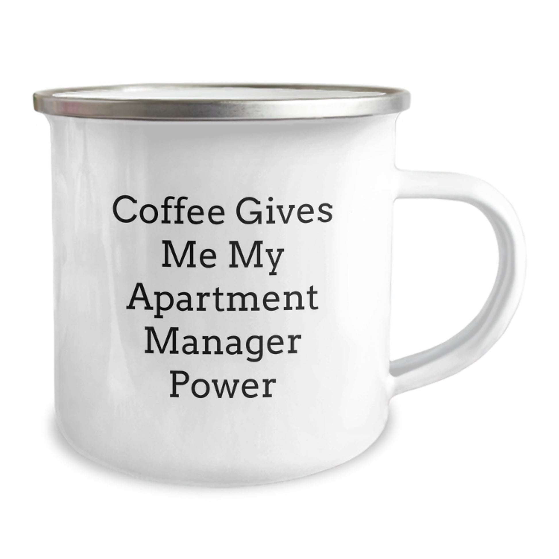 Funny Apartment Manager Gifts from Friends - Coffee Fueled Apartment Manager Power, 12 oz Stainless Steel Camping Mug for Birthday - Image 2