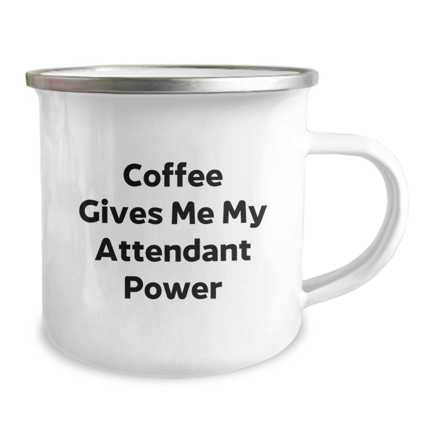 Funny Attendant Gifts for Him from Friends - Coffee Gives Me Power Camping Mug, 12 oz, Stainless Steel with Enamel Finish, Graduation Unique Gifts - Image 2