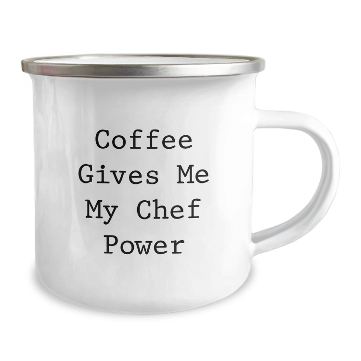 Funny Chef Gifts from Friends, Unique Camping Mug for Birthday, Coffee Gives Me My Chef Power, Stainless Steel with Enamel Finish, 12 oz Capacity - Image 2