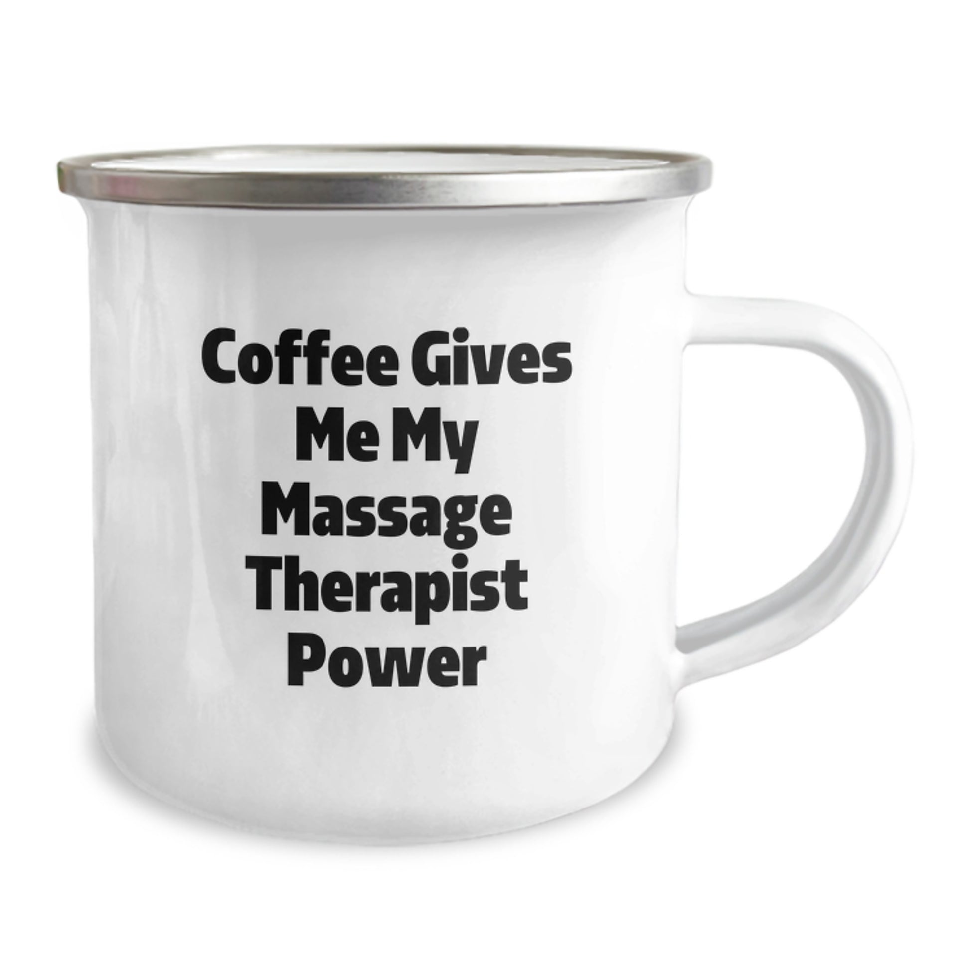 Funny Massage Therapist Gifts for Birthday - 'Coffee Gives Me My Massage Therapist Power' Quote Camping Mug, Gifts from Friends to Family, Gifts for Massage Therapist - Image 2