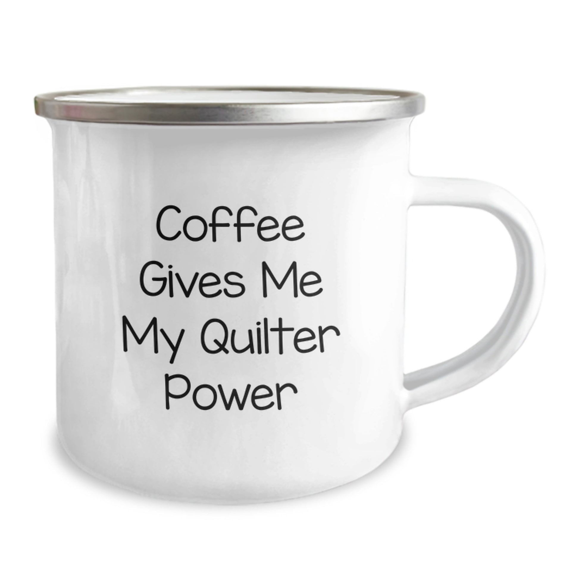 Funny Quilter Gifts from Friends, Unique Graduation Gifts for Quilter, Coffee Gives Me My Quilter Power Camping Mug - Image 2