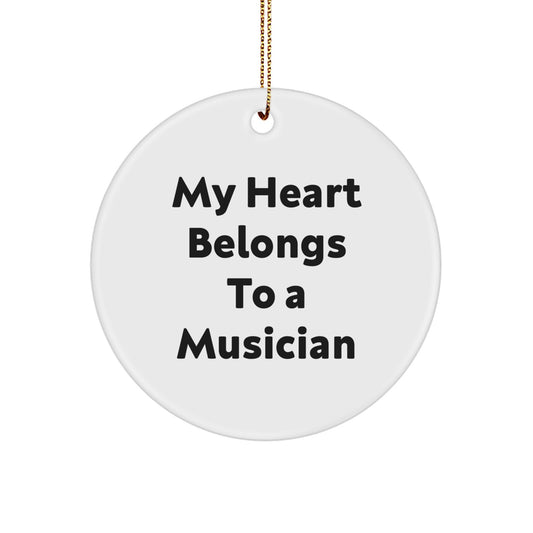 Musician Heart Belongs Circle Ornament Gifts from Friends and Family for Christmas - Image 1