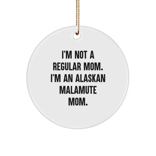 Alaskan Malamute Dog Gifts, Funny Quote Ornament for Friends, Circle Shaped MDF with Gold Cord, Ideal Gifts from Family for Men, Women, or Coworkers, Christmas Unique Ornament for Home Decor - Image 1