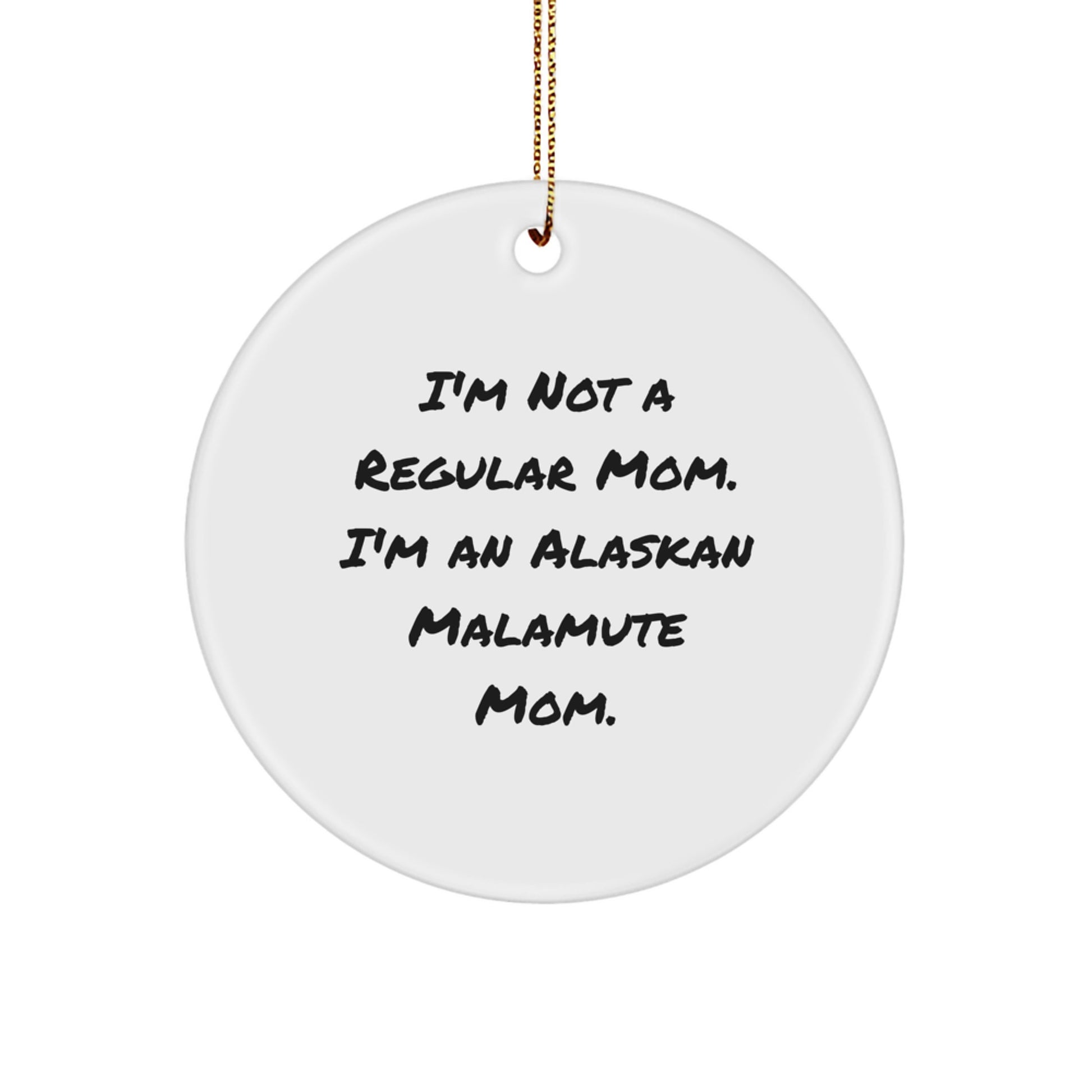 Alaskan Malamute Dog Mom Christmas Circle Ornament Gifts from Friends for Family - Image 1