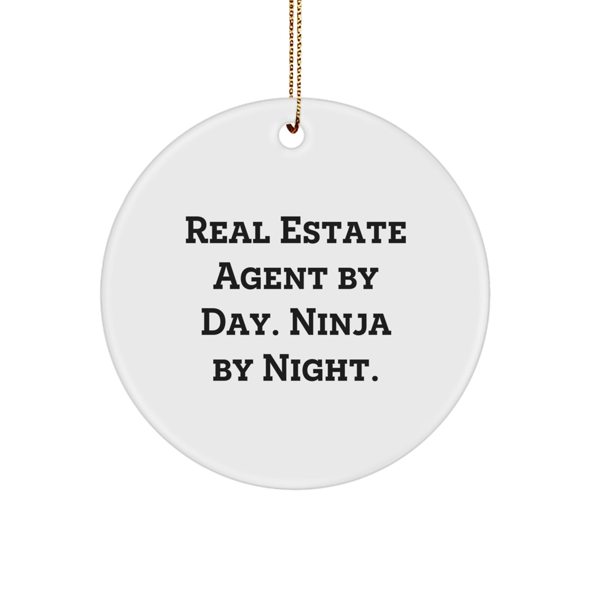 Real Estate Agent Gifts, Ninja by Night, Circle Ornament, Christmas Unique Gifts from Friends to Real Estate Agents - Image 1