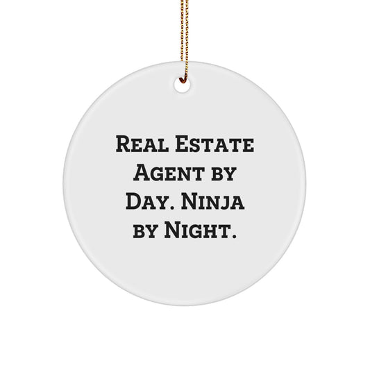 Real Estate Agent Gifts, Ninja by Night, Circle Ornament, Christmas Unique Gifts from Friends to Real Estate Agents - Image 1