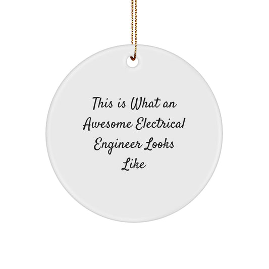 Funny Electrical Engineer Gifts for Men, Circle Ornament with 'This Is What An Awesome Electrical Engineer Looks Like' Quote, Christmas Unique Gifts from Friends, Coworkers, or Family - Image 1