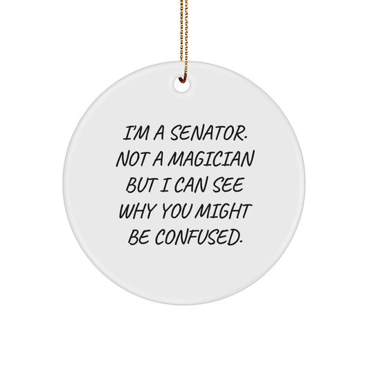 Senator Circle Ornament Funny Quote Gifts from Friends, Coworkers, or Family for Christmas - Image 1