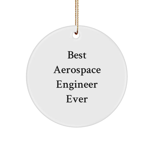 Aerospace Engineer Gifts from Friends - 'Best Aerospace Engineer Ever' Circle Ornament for Christmas - Image 1