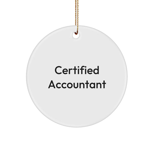 Funny Certified Accountant Gifts from Friends for Christmas - Circle Ornament, White, 2.75" tall, 0.5 oz, MDF, Sublimation, 'You're a-maze-ing' Quote - Image 1