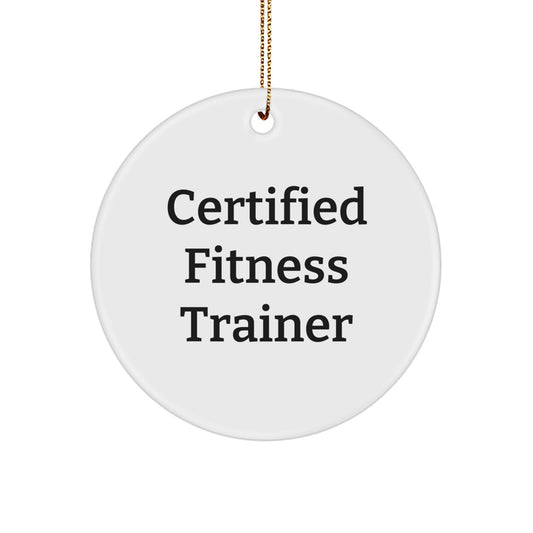 Funny Fitness Trainer Gifts from Friends for Christmas - 'Get Moving!' Circle Ornament - Image 1