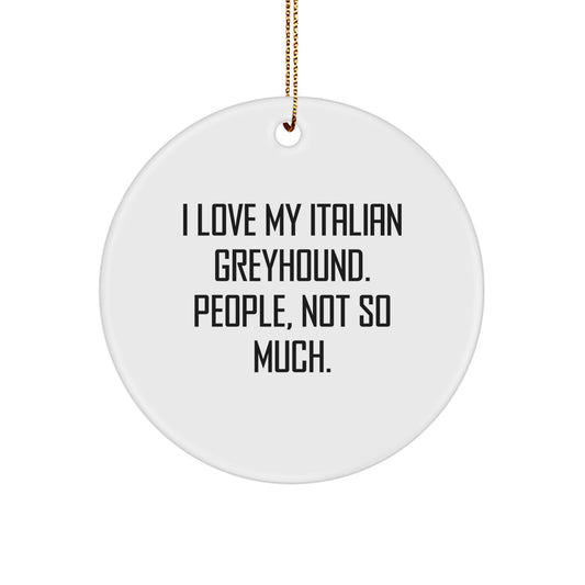 Italian Greyhound Dog Lover Gifts from Friends, Circle Ornament, Funny Quote, Christmas Unique Treasures - Image 1