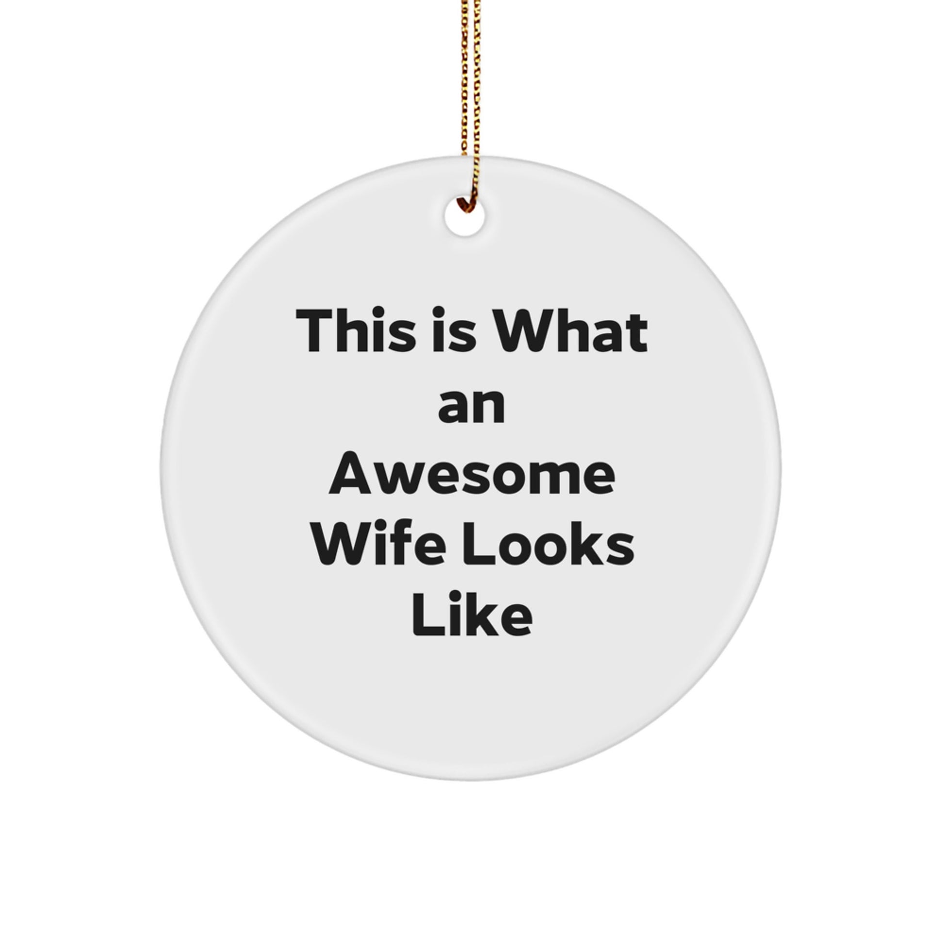 Gifts from Men to Wife, Circle Ornament 'This Is What An Awesome Wife Looks Like' for Christmas - Image 1