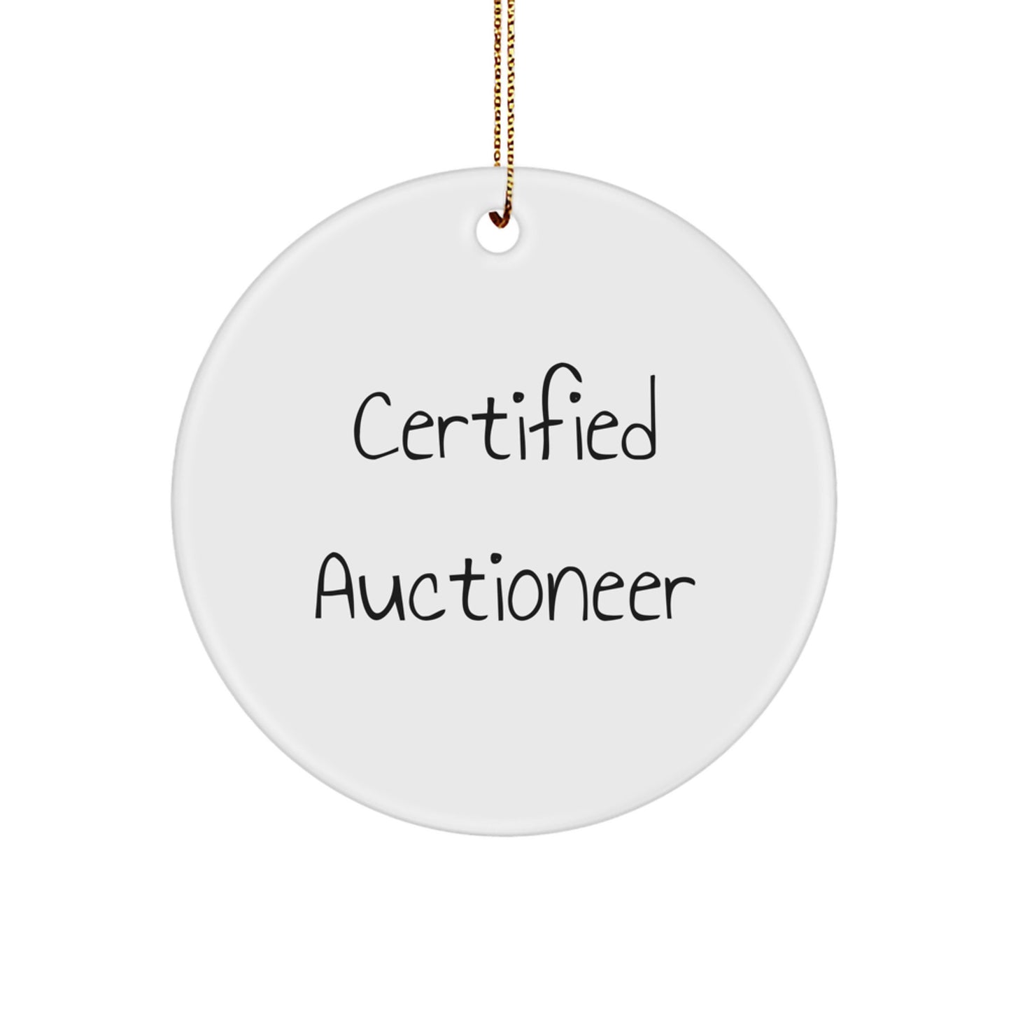 Funny Certified Auctioneer Gifts from Men to Friends - Christmas Circle Ornament Quote, 'You're the Top Dog!' - Image 1