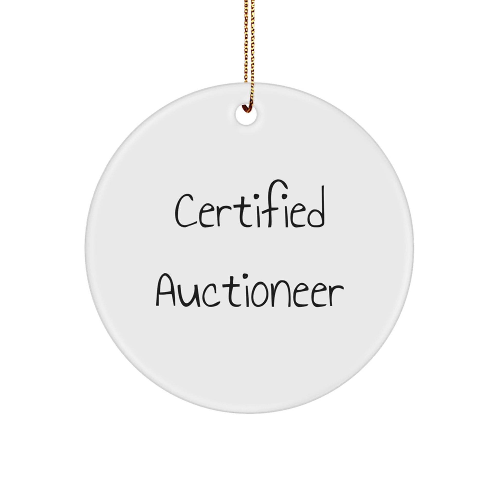 Funny Certified Auctioneer Gifts from Men to Friends - Christmas Circle Ornament Quote, 'You're the Top Dog!' - Image 1