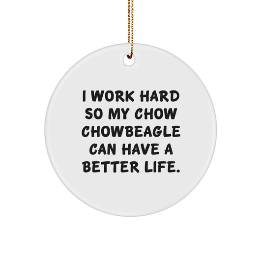 Chow Chow Dog Lover Gifts from Friends to Family - Inspirational Quote Circle Ornament for Christmas - Image 1