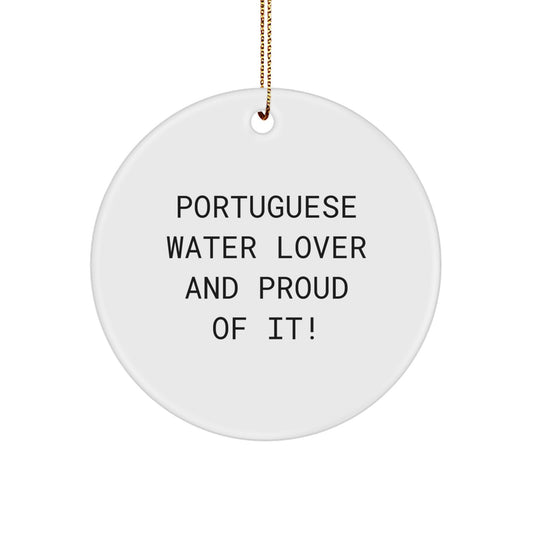Portuguese Water Dog Lover's Christmas Unique Gift for Friends, Christmas Unique Ornaments for Portuguese Water Dog Enthusiasts Gifts from Family, Circle Ornament for Men and Women - Image 1