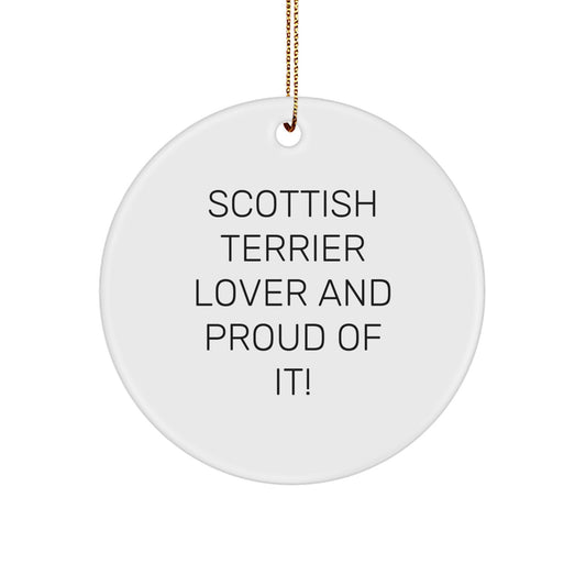 Scottish Terrier Dog Lover Gifts, Funny Quote Ornaments for Home Decor, Circle Ornament, Christmas Unique Gifts from Family to Friends - Image 1